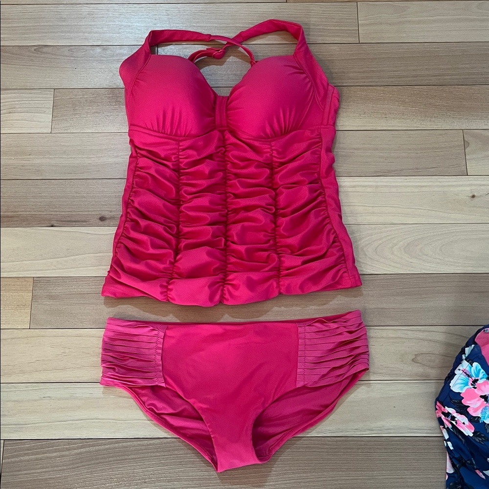Vibrant Pink Ruched Halter Top